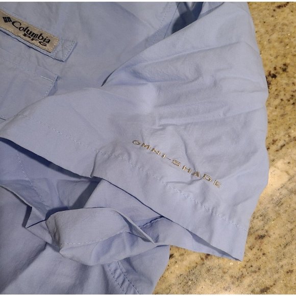 Columbia PFG Mens Size XL Button Down Shirt Blue Omni-Shade Vented Fishing - Picture 8 of 12